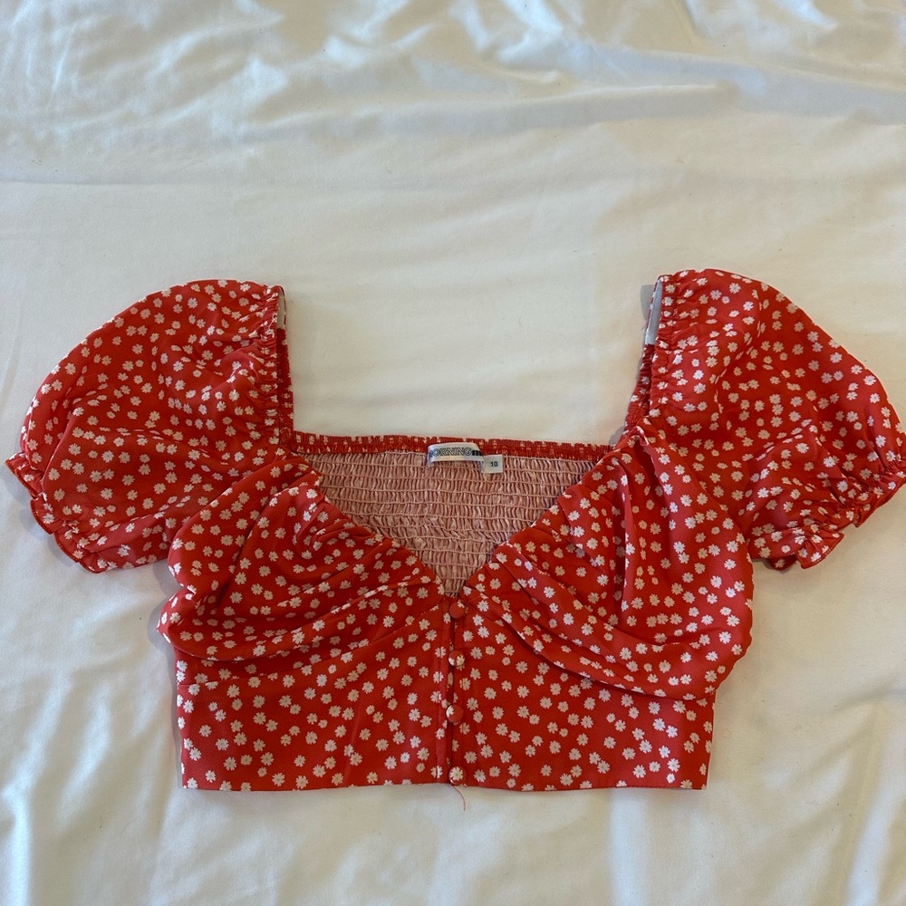 Scarlet Floral Puff Sleeve Blouse